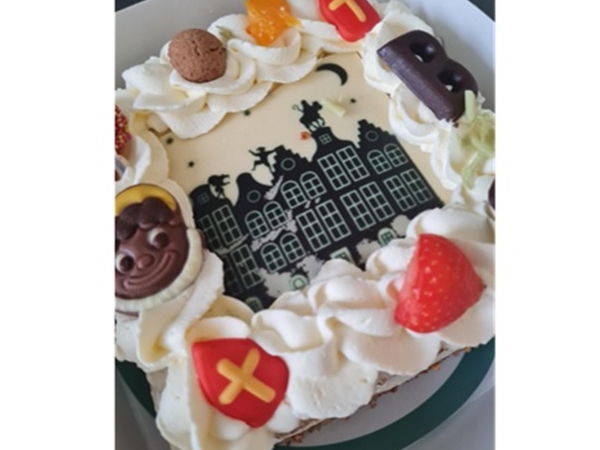 Sint marsepein taartje (8 pers)